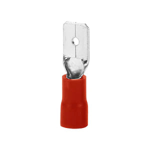 Terminal macho 22~16awg ancho 6mm rojo (100u)