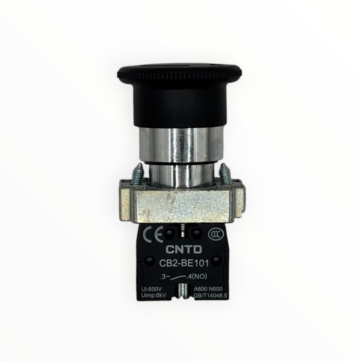 Botón hongo negro con enclavamiento 22 mm 1NA CNTD CB2-BS521 - vista 2