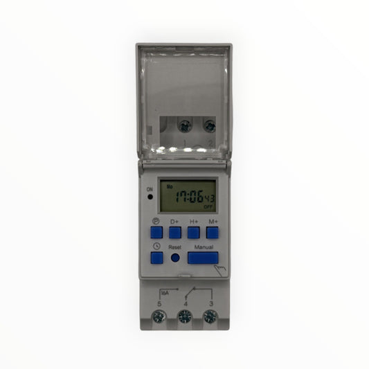 Reloj control digital 220vac 1no1nc c/reserva 360h - SKU: CN 2116 — Automatización Industrial Chile | BDTEC