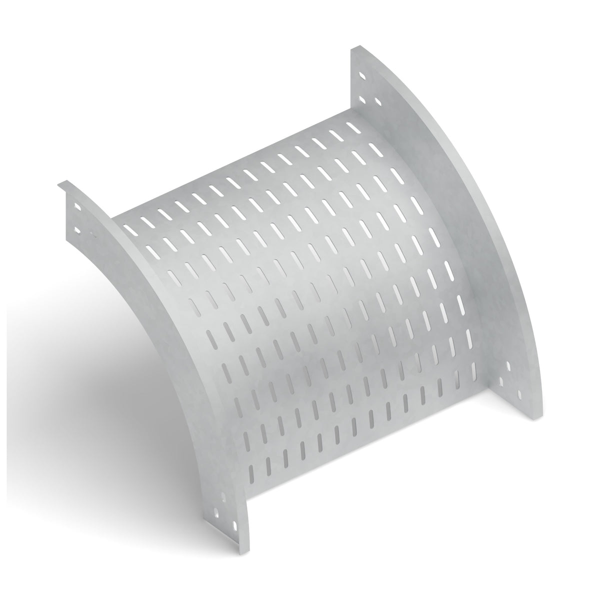 Curva vert. ext. 90° bandeja ranurada 500x100mm galvanizada BDTEC