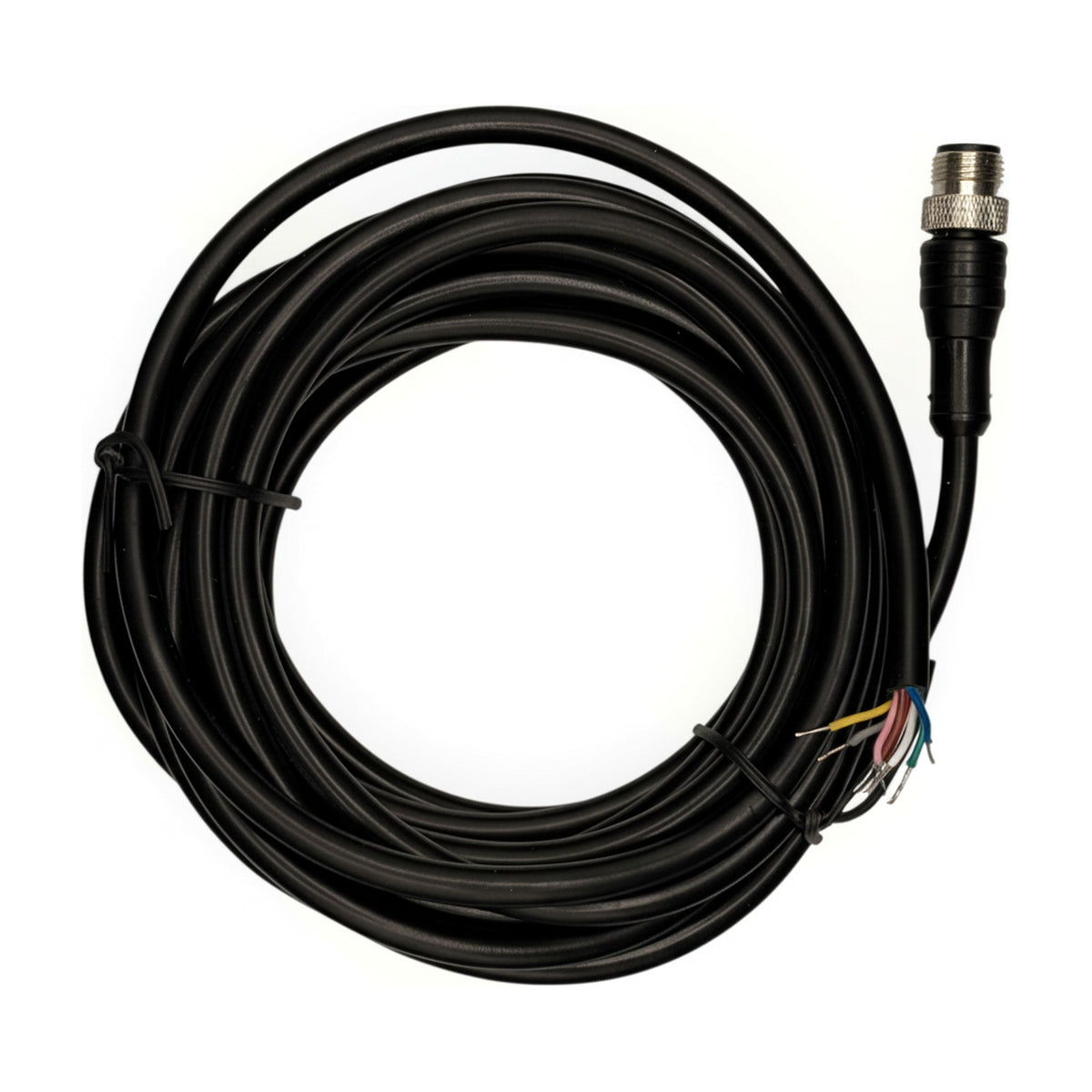 Cable conector M12, macho, recto, 8 pines 8 hilos con cable de 5 m IBEST C12-I-M-8A-5M
