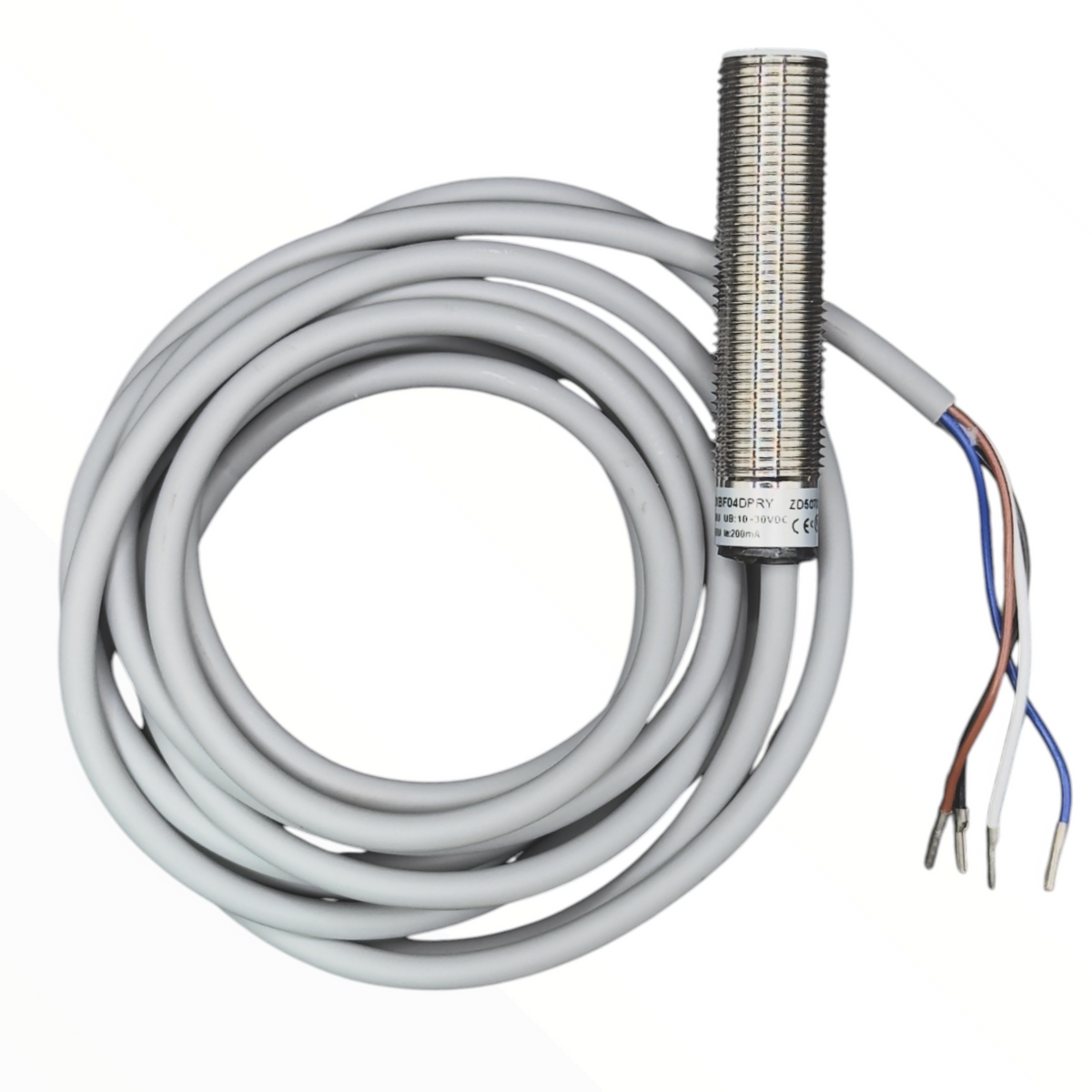 Sensor inductivo M12 PNP NO+NC rasante sn 4mm cable 2m Lanbao LR12XBF04DPRY