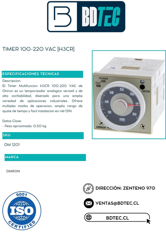 Timer 100-220 VAC OMRON H3CR - vista 2