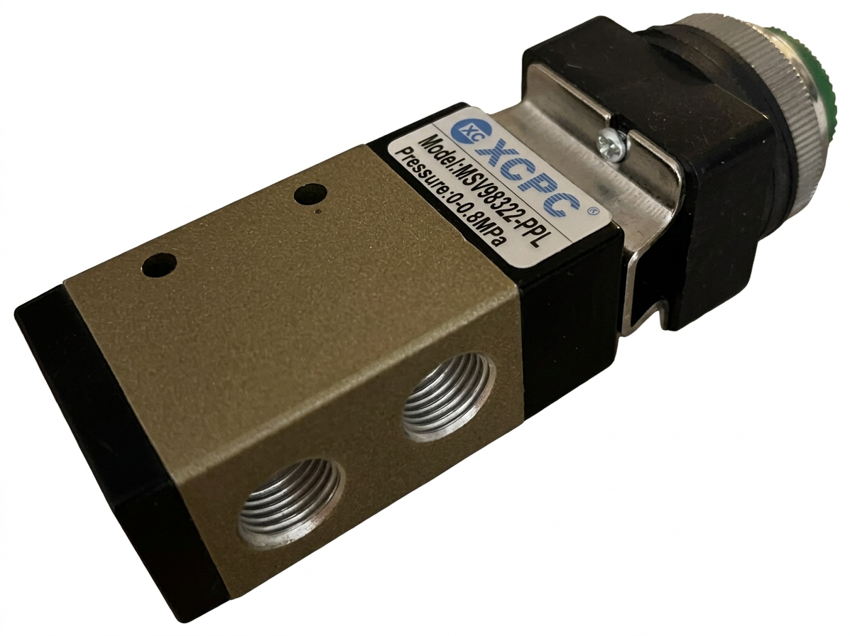 Válvula neumática 5/2 conexión 1/4" tipo botón saliente XCPC MSV86522PPL - vista 2