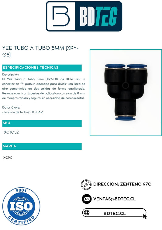Yee neumática tubo a tubo 8 mm XCPC XPY-08 - vista 2