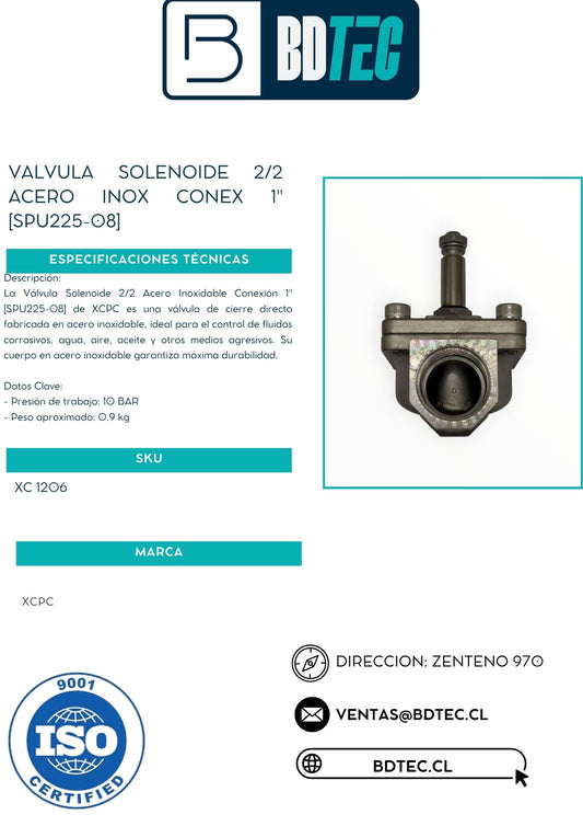 Válvula solenoide 2/2 acero inox conexión 1" XCPC SPU225-08 - vista 2