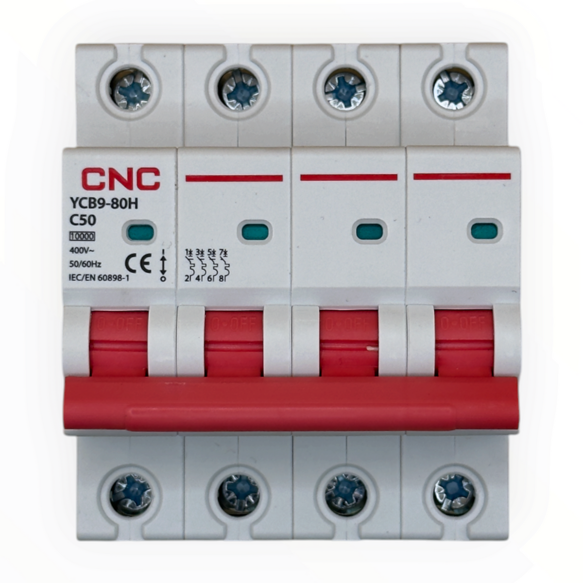 Interruptor termomagnético 4P 50A curva C 10kA CNC YCB9-80H 4P C50