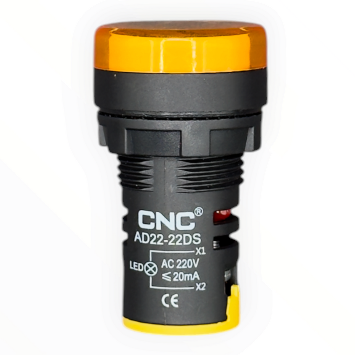Luz piloto led amarillo 22 mm 220 V CNC AD22-22DS