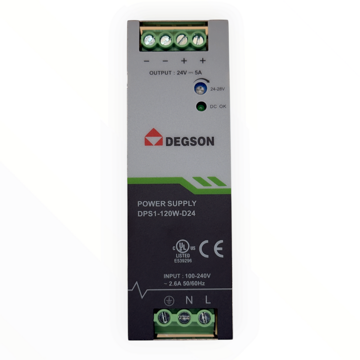 Fuente de poder riel DIN 120W 24VDC 5A Degson DPS1-120W-D24