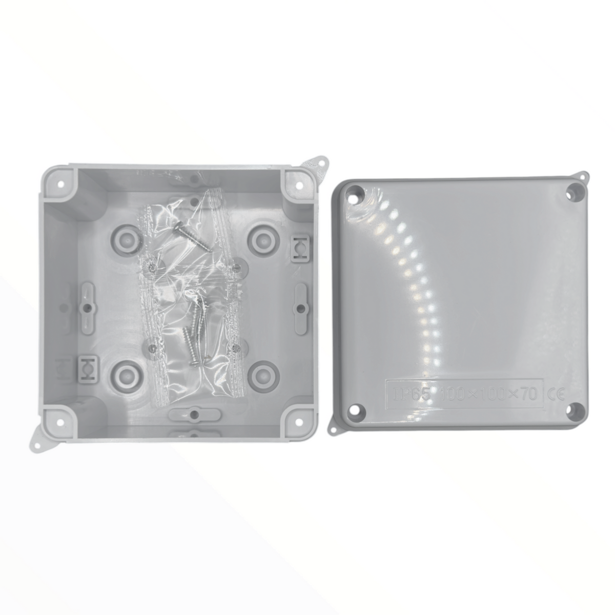 Caja estanca st1 ABS h100xw100xd70 IP65 r7035 CNC - vista 3