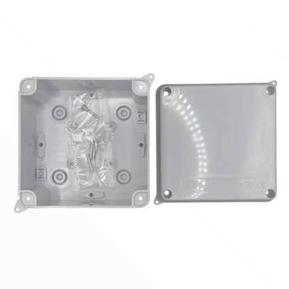 Caja estanca st1 ABS h100xw100xd70 IP65 r7035 CNC - vista 3