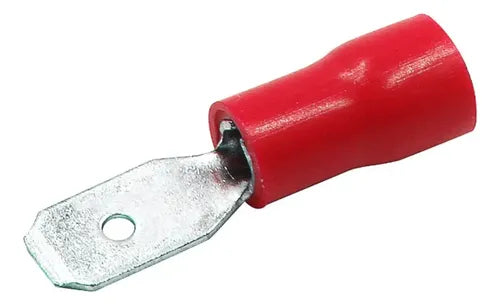 Terminal macho 22~16awg ancho 6mm rojo (100u)