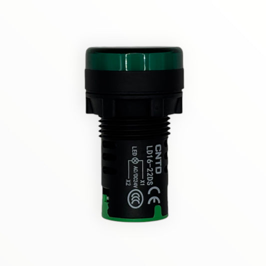 Luz led indicador 22mm verde 24vdc [LD16-22 DS] - SKU: CN 1039 — Automatización Industrial Chile | BDTEC