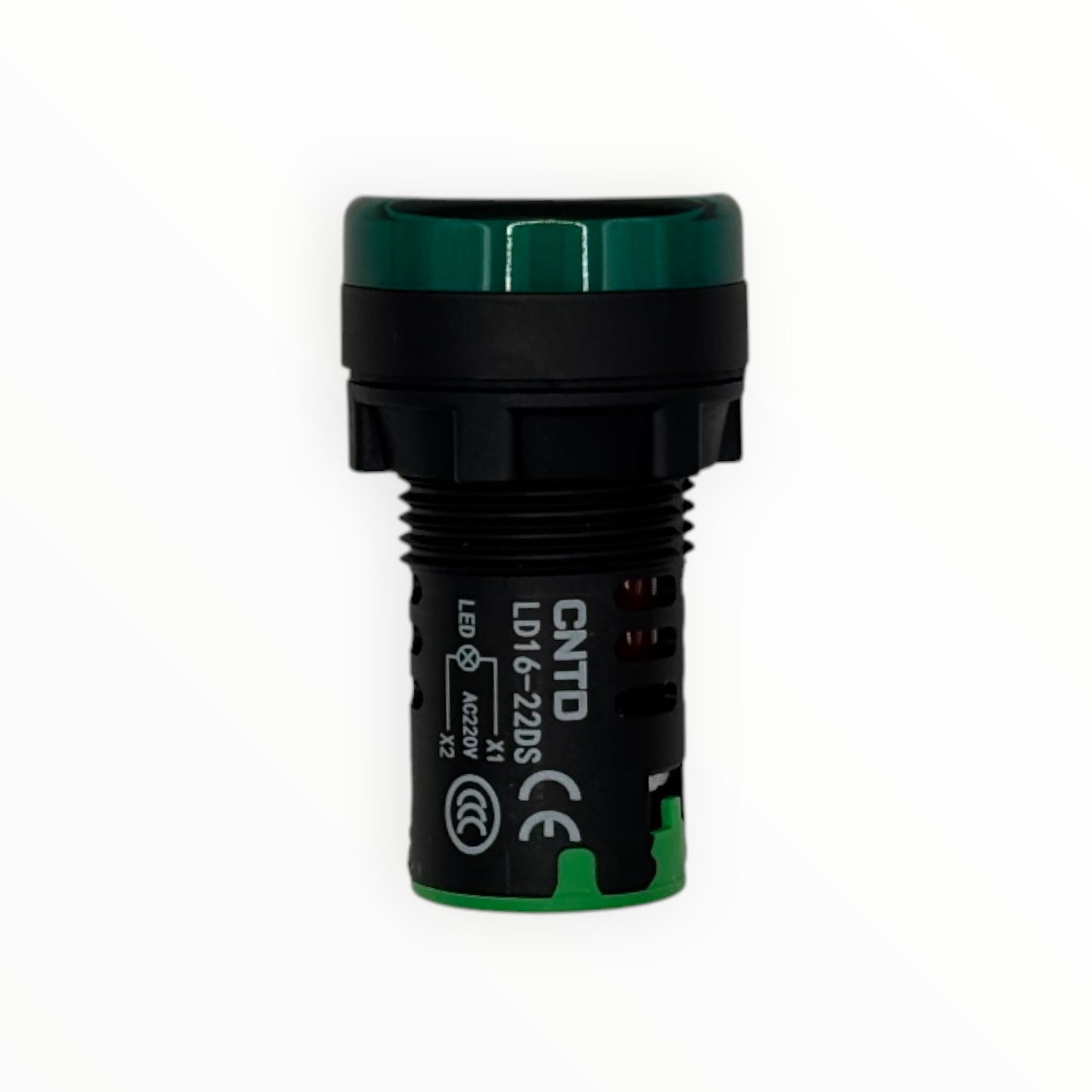 Luz led indicador 22mm verde 220vac [LD16-22 DS]