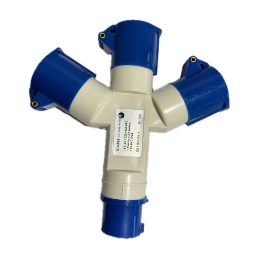 Derivación 1macho x 3hembra 16 A 2P T 220 V CNC