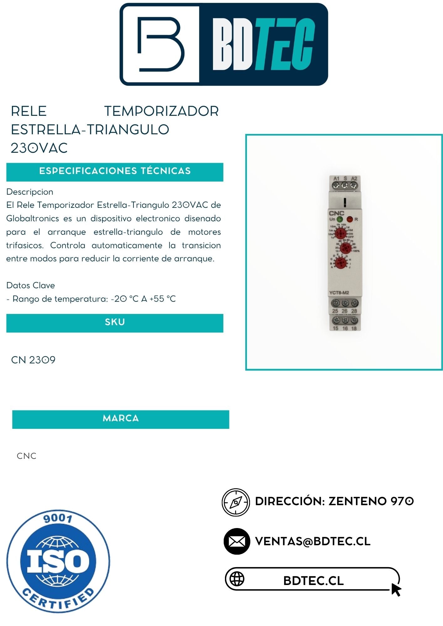 Rele temporizador estrella-triangulo 230vac