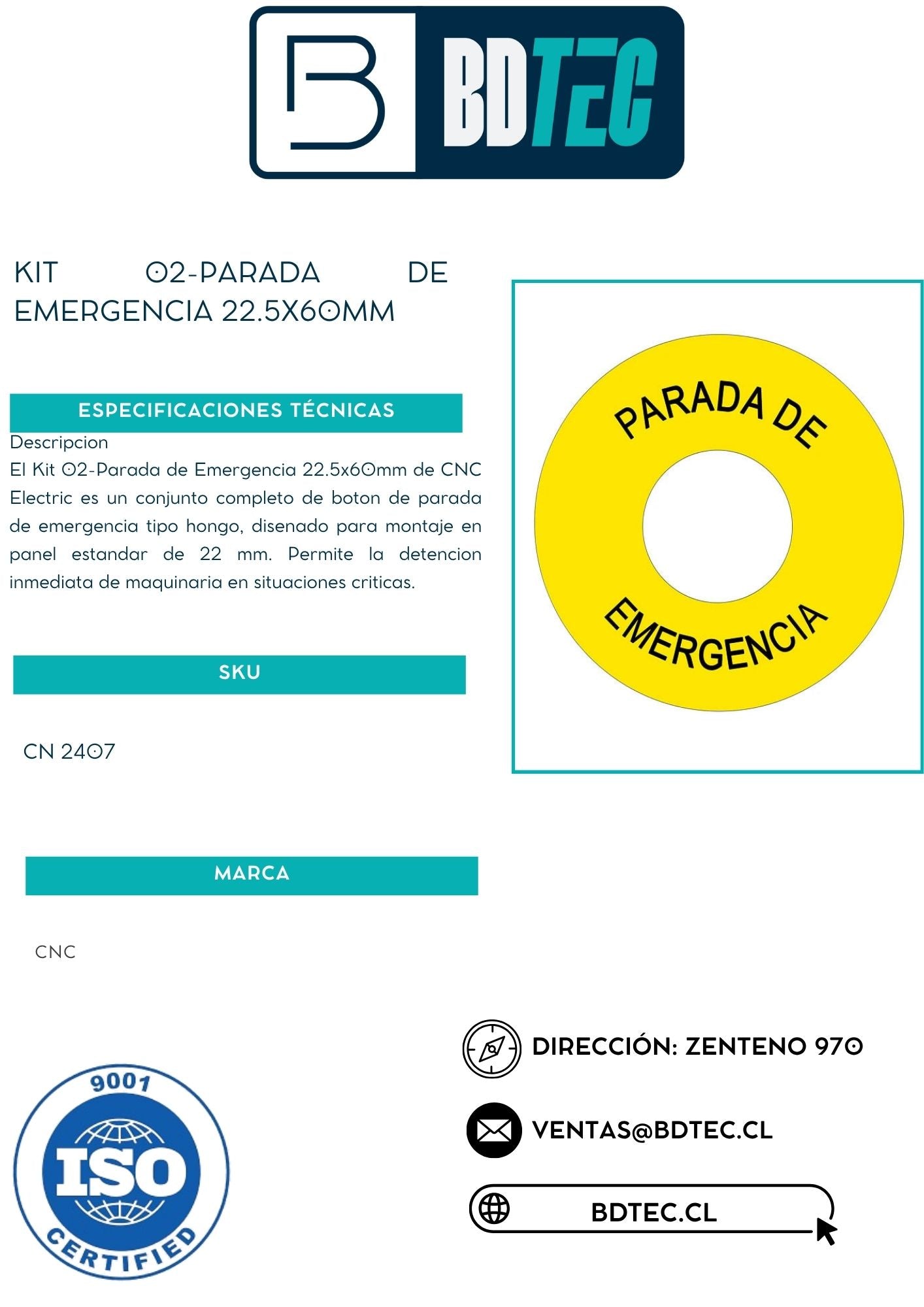Kit 02-parada de emergencia 22.5x60mm