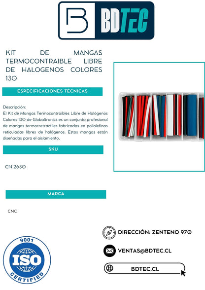 Kit de mangas termocontraible libre de halogenos colores 130