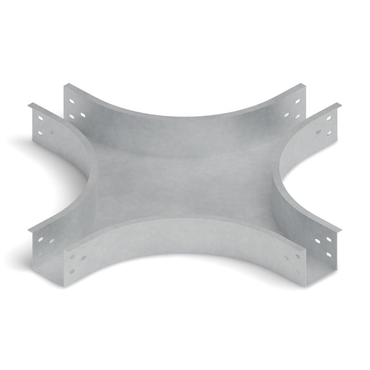 Derivación cruz bandeja lisa 100x100mm galvanizada BDTEC