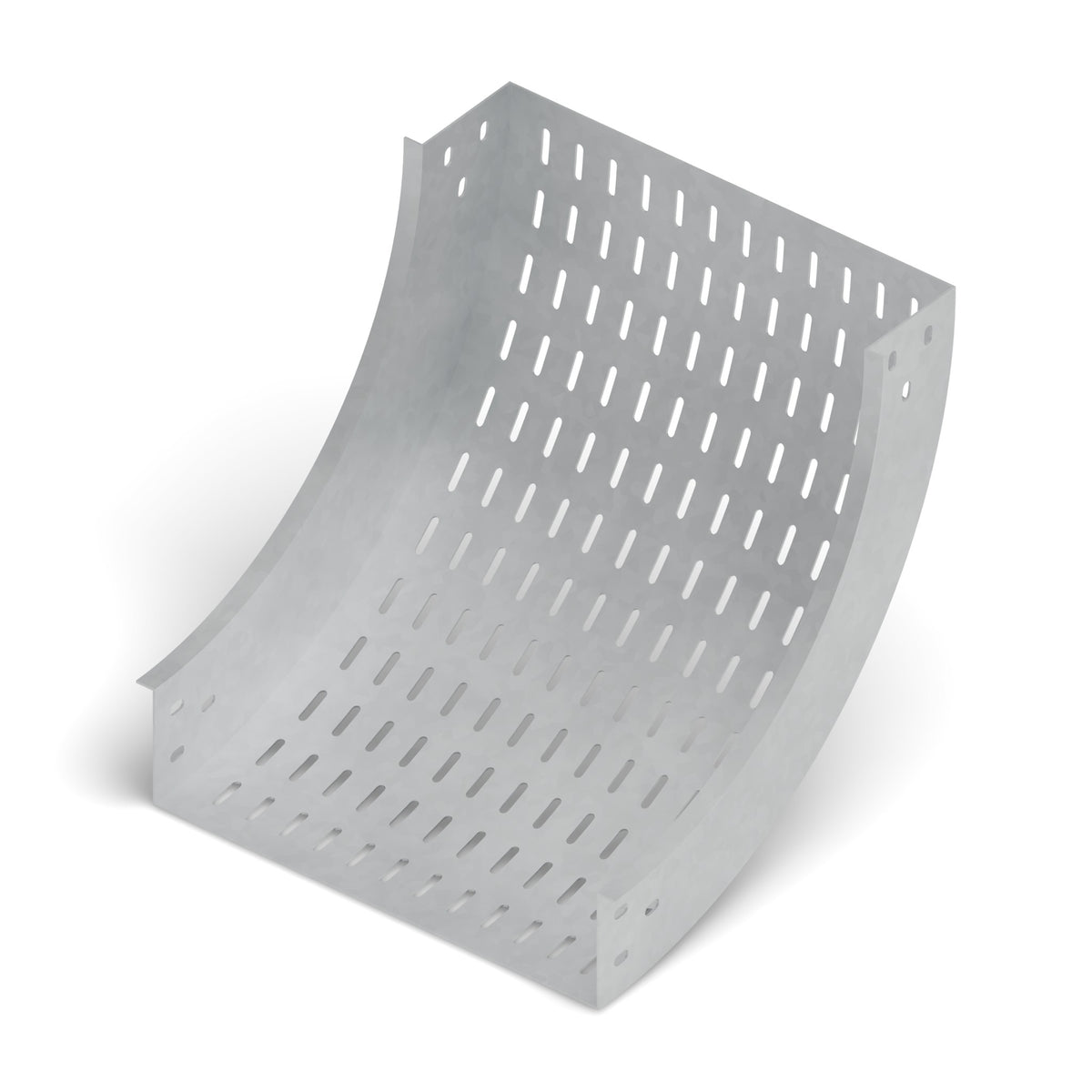 Curva vert. int. 90° bandeja ranurada 400x100mm galvanizada BDTEC