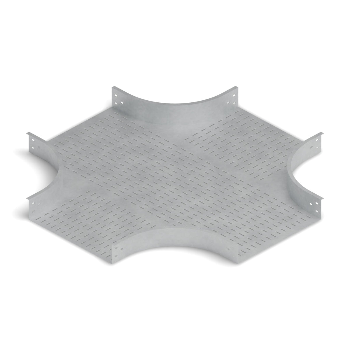 Derivación cruz bandeja ranurada 500x100mm galvanizada BDTEC