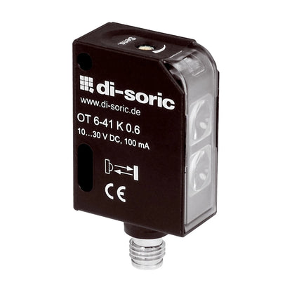 Sensor difuso 38x27x15 mm, NPN, NC, sn 60 cm, para conector M8/3P DI-SORIC OT 6-41 K 0.6 N2-T3