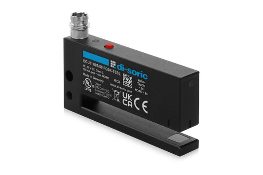 Sensor de etiquetas 60x28,5x10mm, ns 5mm,para conector m8/4p [OGUTI 005/50 FG3K-TSSL] - SKU: DS 1200 — Automatización Industrial Chile | BDTEC
