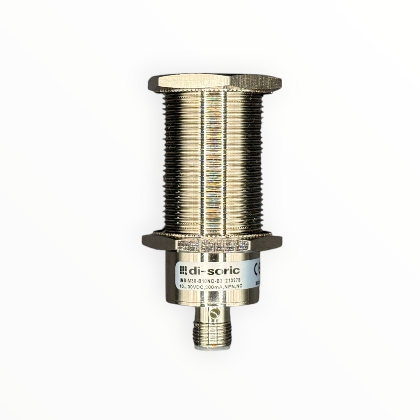Sensor inductivo m30, npn, nc, rasante,ns 10mm, para conector m12/3p [INS-M30-B10NO-B3]