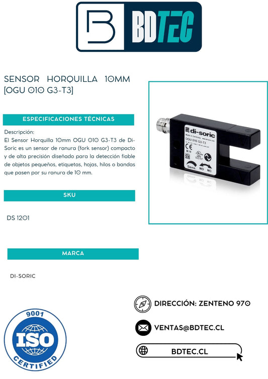 Sensor horquilla 10mm [OGU 010 G3-T3]