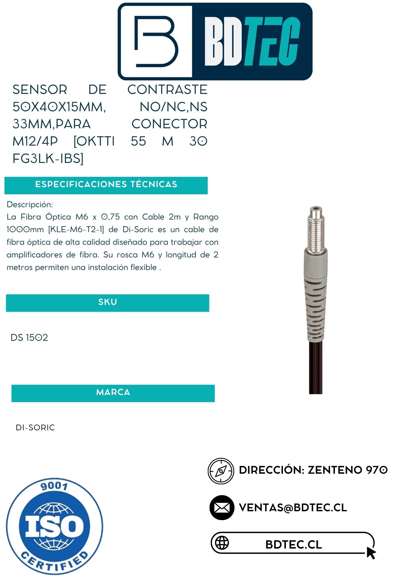Fibra optica, m6 x 0,75 [KLE-M6-T2-1]