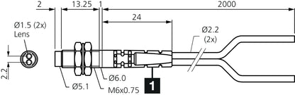 Fibra optica, m6 x 0,75 [KLT-M6-T2-1.5NB]