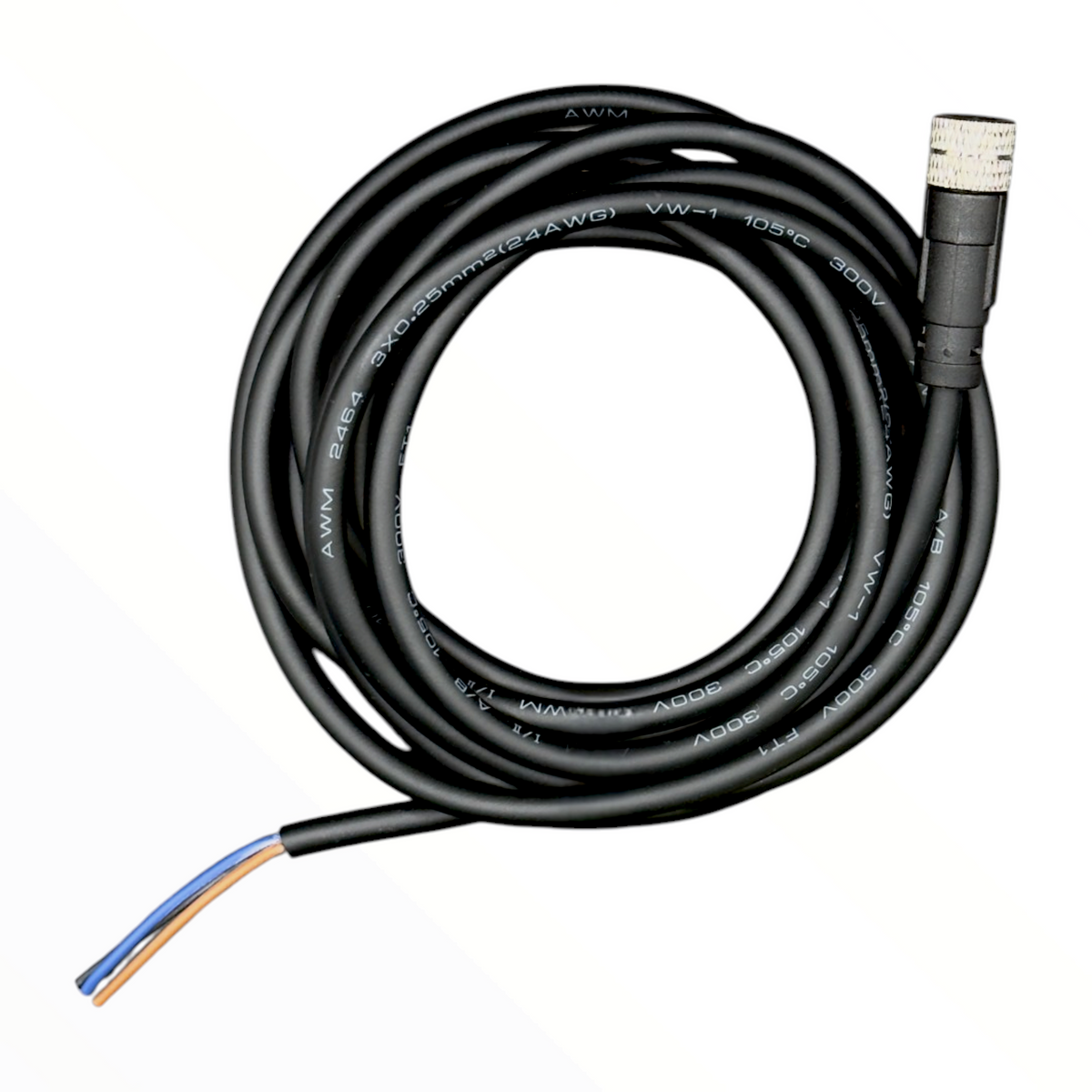 Cable conector de inyector M8, hembra, recto, 3 polos, 3 hilos, 2 m IBEST C8-I-F-3A