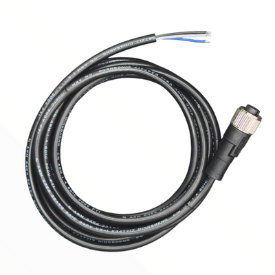 Cable conector de inyector M12, hembra, recto, 4 polos, 4 hilos, 2 m