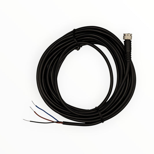 Cable conector m8, hembra, 3 pines, 3 hilos con cable de 5m [C8-I-F-3A-5M] - SKU: IB 1009 — Automatización Industrial Chile | BDTEC
