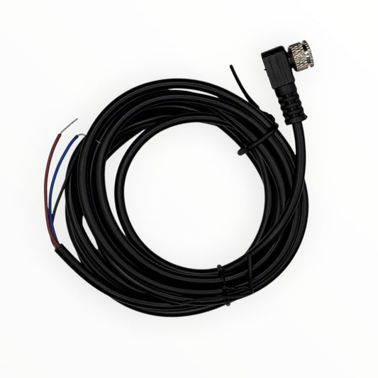 Cable conector de inyector m8, hembra, 90 grados, 3 polos, 3 hilos, 2m [C8-L-F-3A] - SKU: IB 1017 — Automatización Industrial Chile | BDTEC