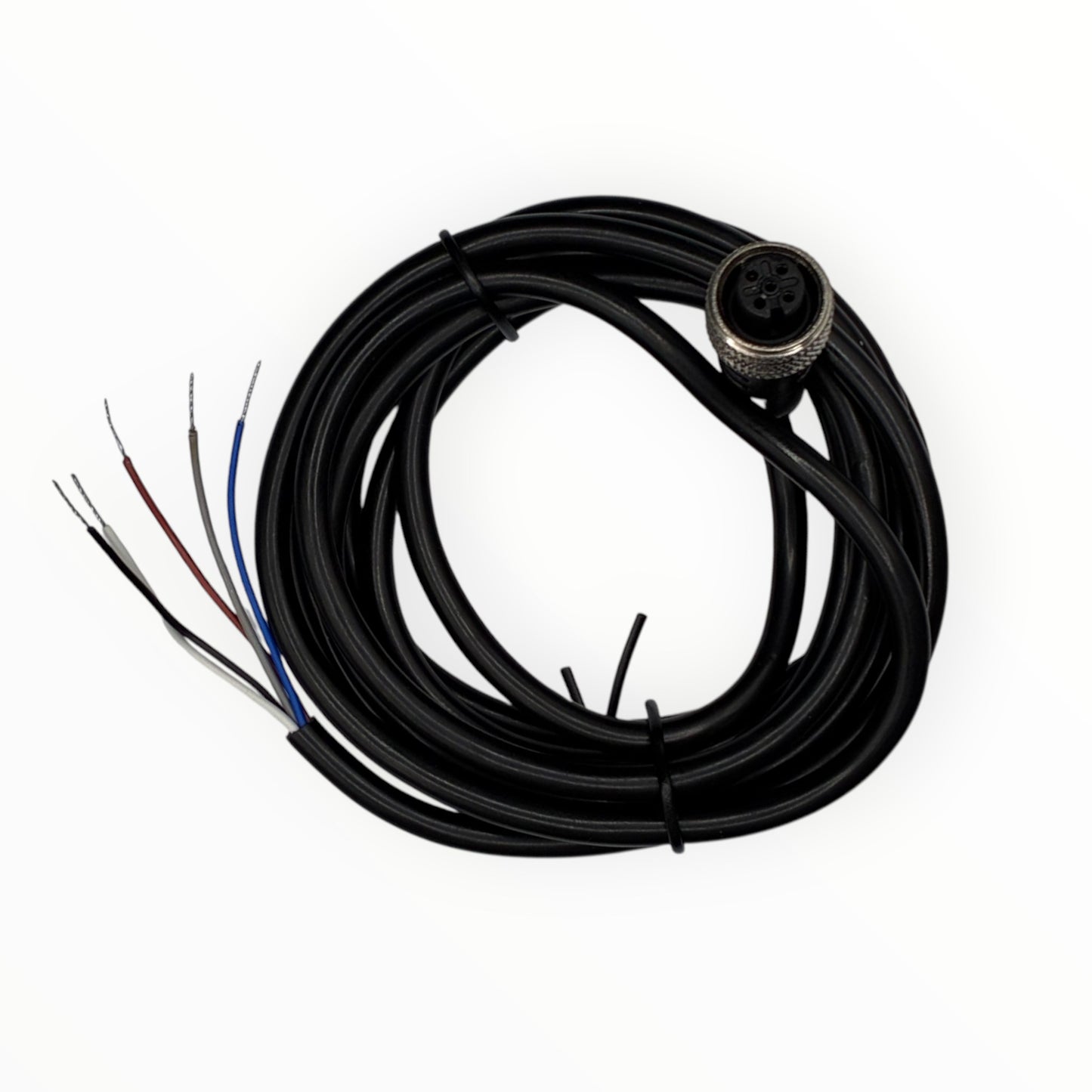 Cable conector de inyector m12, hembra, recto, 5 polos 5 hilos con cable de 2m [C12-I-F-5A]