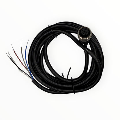 Cable conector de inyector m12, hembra, recto, 5 polos 5 hilos con cable de 2m [C12-I-F-5A]