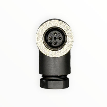 Conector armable m12, hembra, 90 grados, 5 pines [C12-L-F-5A-P] - SKU: IB 1024 — Automatización Industrial Chile | BDTEC