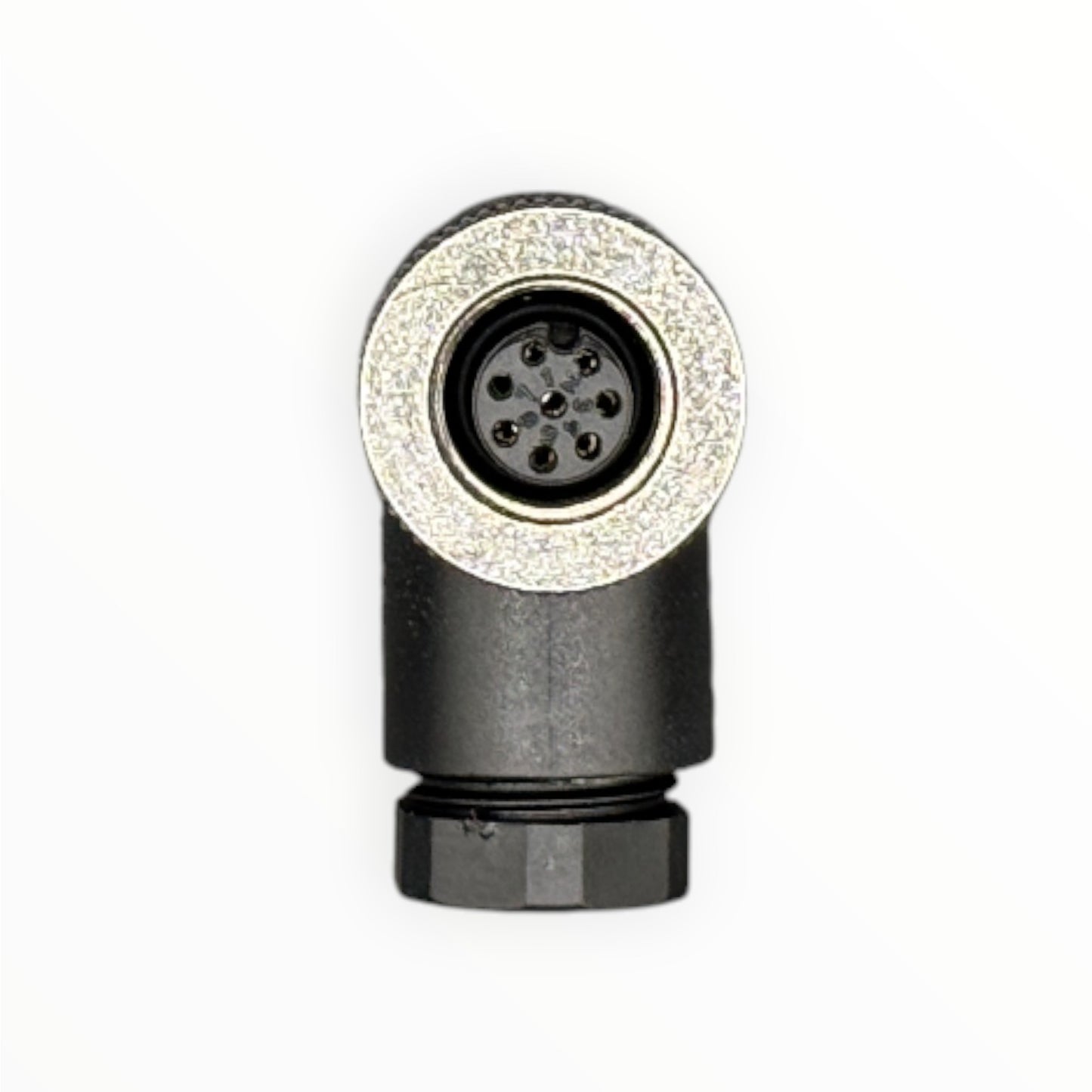 Conector armable m12, hembra, 90 grados, 8 pines [C12-L-F-8A-P] - SKU: IB 1025 — Automatización Industrial Chile | BDTEC