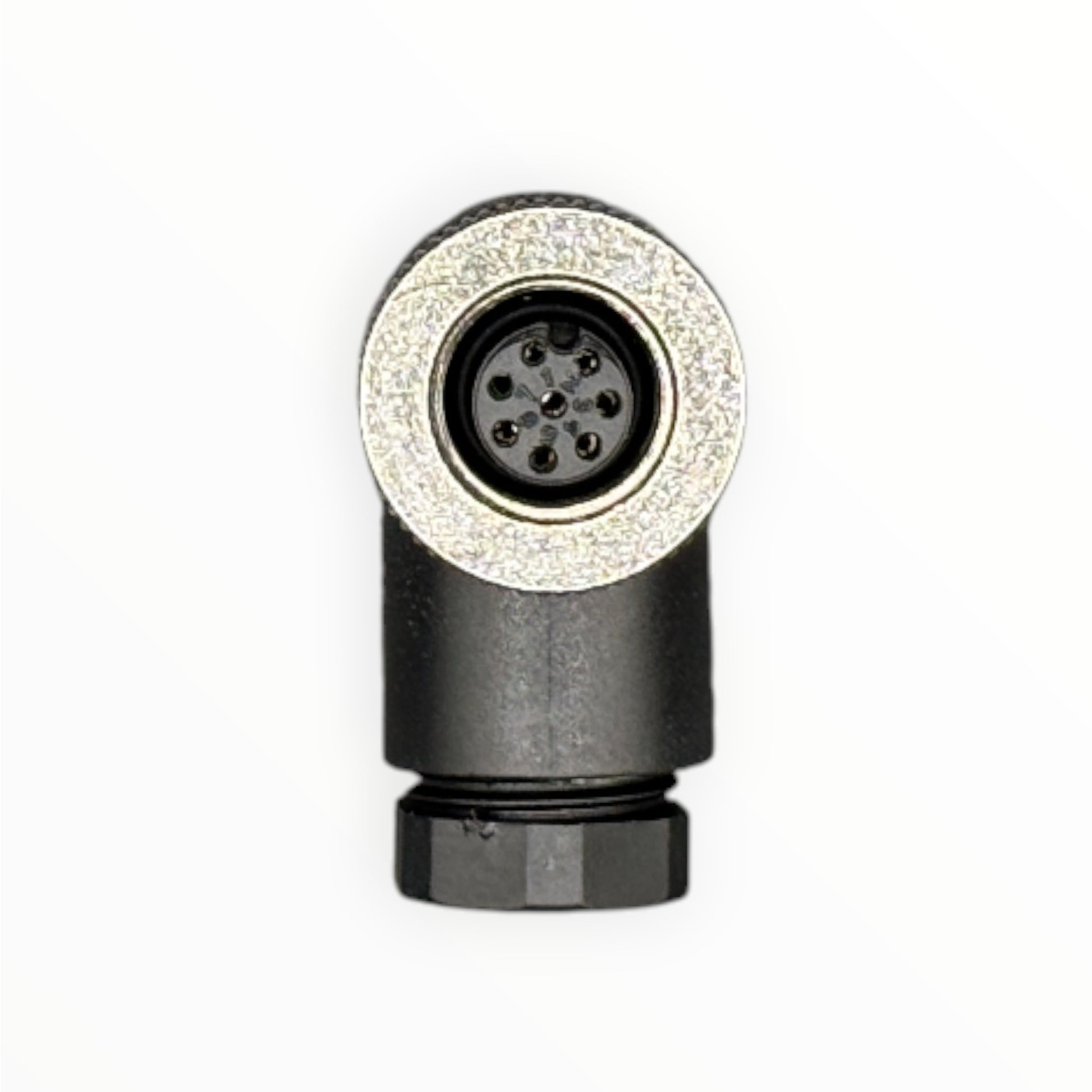 Conector armable m12, hembra, 90 grados, 8 pines [C12-L-F-8A-P] - SKU: IB 1025 — Automatización Industrial Chile | BDTEC