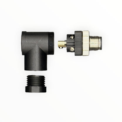 Conector armable m12, macho, 90 grados, 5 pines [C12-L-M-5A-P]