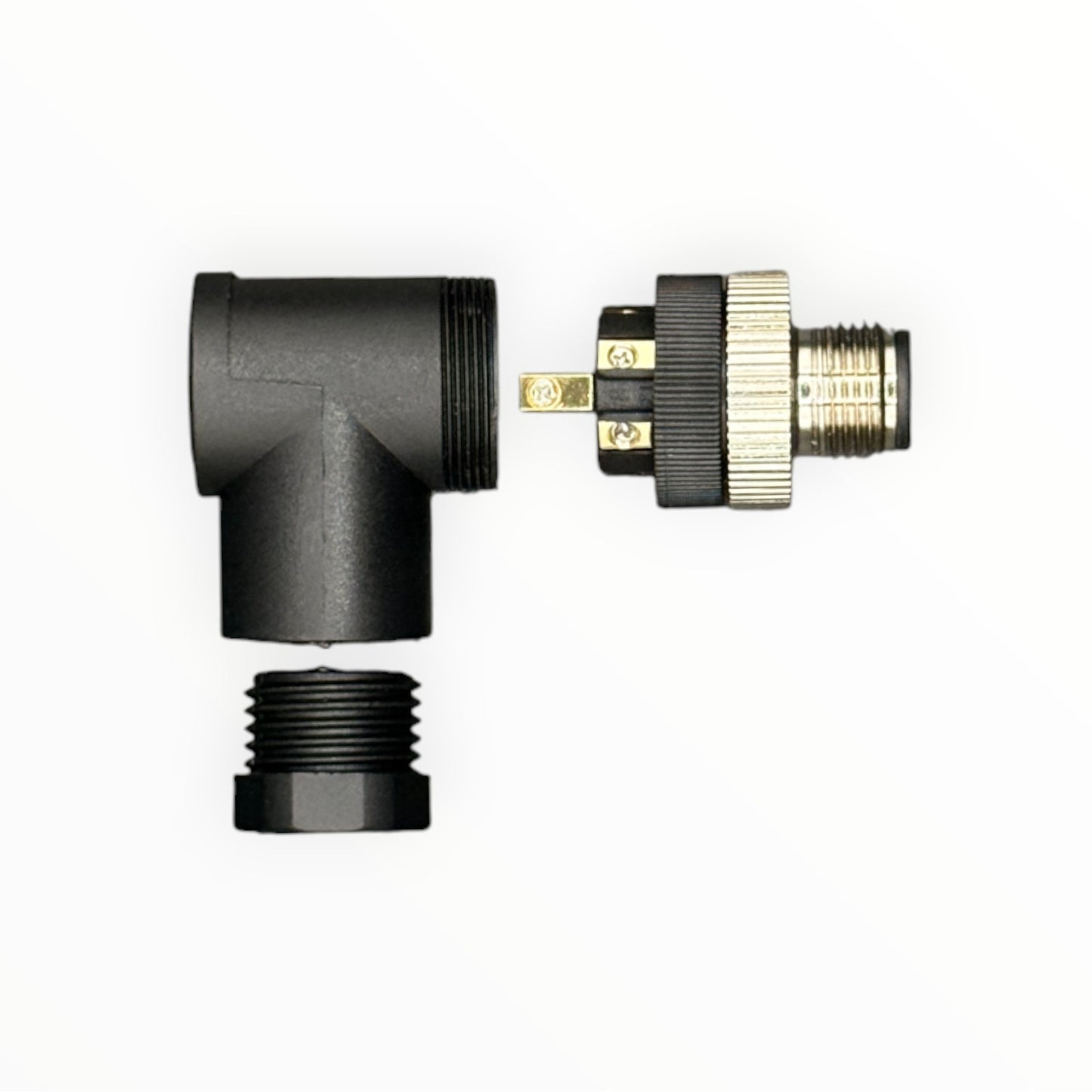 Conector armable m12, macho, 90 grados, 8 pines [C12-L-M-8A-P] - SKU: IB 1028 — Automatización Industrial Chile | BDTEC