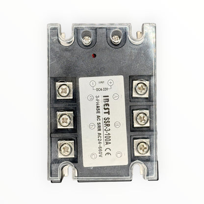 Rele de estado solido trifasico, ac100a, entrada dc3~32v, voltaje de control ac 24~660v [SSR-3-100A] - SKU: IB 1106 — Automatización Industrial Chile | BDTEC