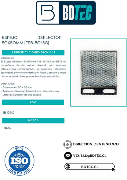 Espejo reflector 50x50mm [FSB-50*50]