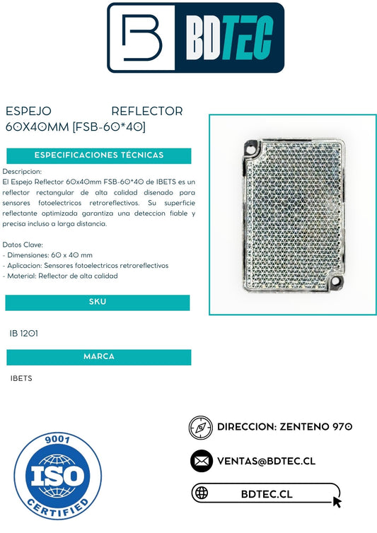Espejo reflector 60x40mm [FSB-60*40]