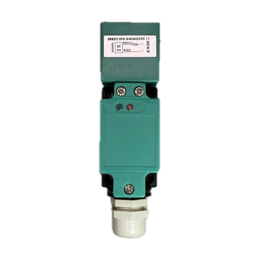 Sensor inductivo cuadrado, serie S40, 2 cables NO, blindado 25 mm, 90-250 VAC, sin cable IBEST