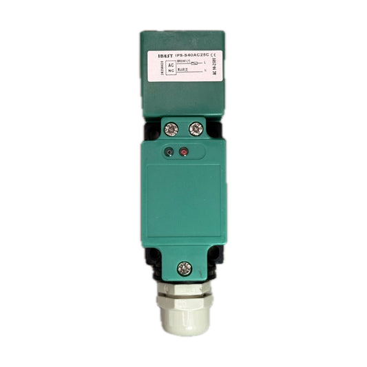 Sensor inductivo cuadrado, serie S40, 2 cables NC, blindado 25 mm, 90-250 VAC, sin cable IBEST