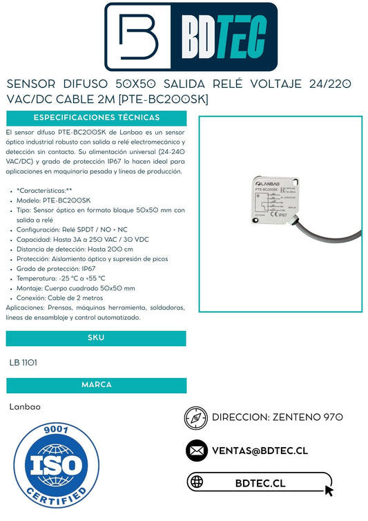 Sensor inductivo M18 PNP NO+NC rasante 8mm conector M12 [LR18XBF08DPRY-E2]