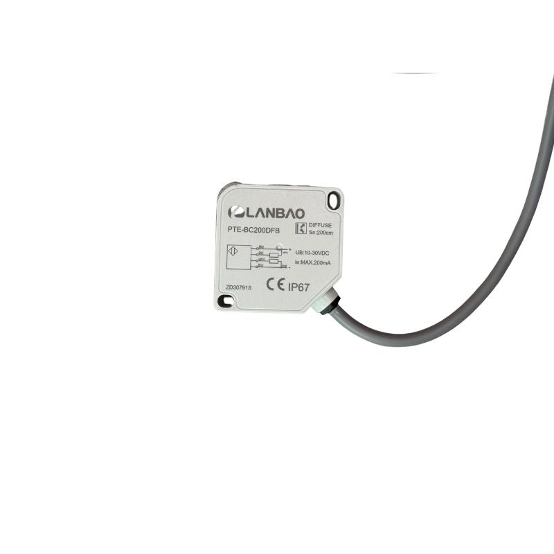 PTE-BC200DFB] SENSOR DIFUSO 50*50 PNP+NPN, NO+NC, SN: 200CM CABLE 2M