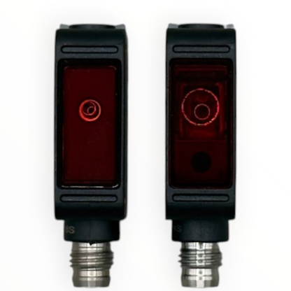 Sensor de barrera láser PNP NO+NC sensado 30m conector M8 Lanbao PSE-TM30DPRL-E3
